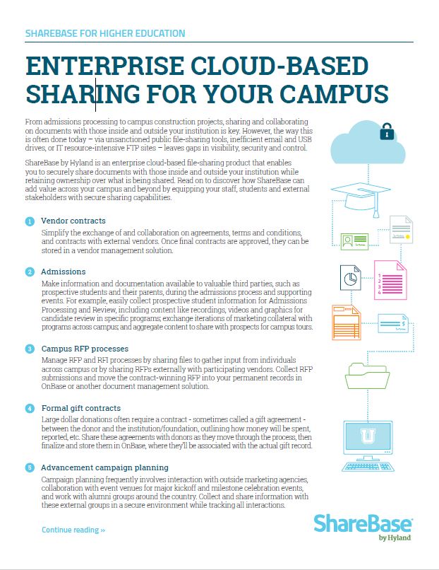 ShareBase, Higher Education, Kyocera, Software, Document Management, Reliable Copy Products