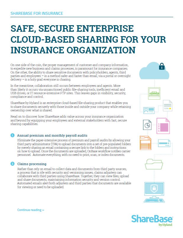 ShareBase, Insurance, Kyocera, Software, Document Management, Reliable Copy Products